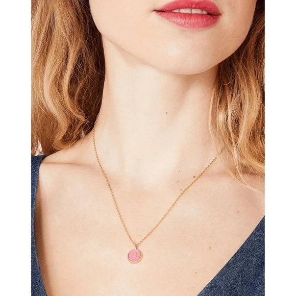 KATE SPADE • Pink Watermelon Leather Heartful Necklace